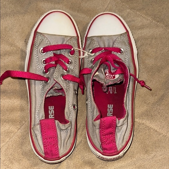 Converse Shoes - Converse Allstar Chuck Taylor Women’s Size US 5 Gray and Pink Sneakers Slip ons